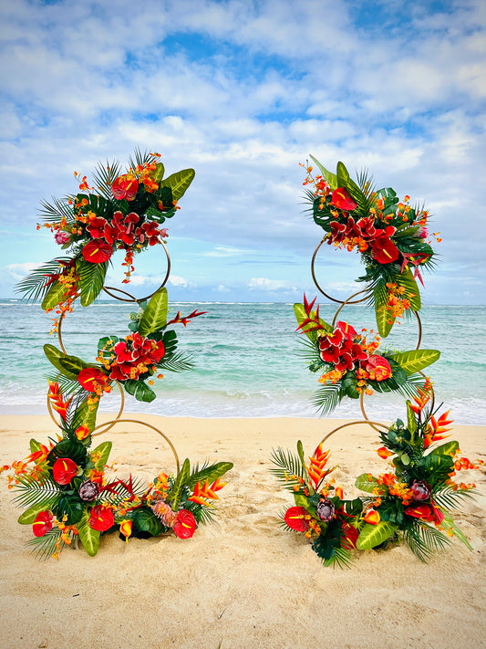 Tropical Floral Ring Pillar